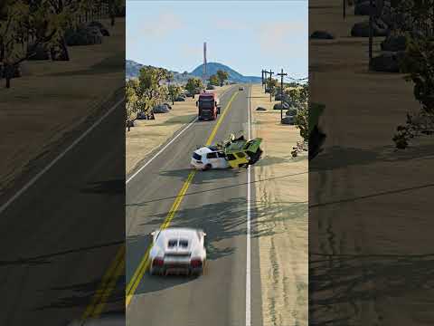 Unsuccessful overtaking Crazy car crash sim#10