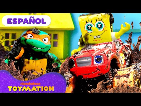 ¡PAW Patrol Salvan a Blaze, Bob Esponja y las Tortugas Ninja de un Avalancha de Lodo! | Toymation