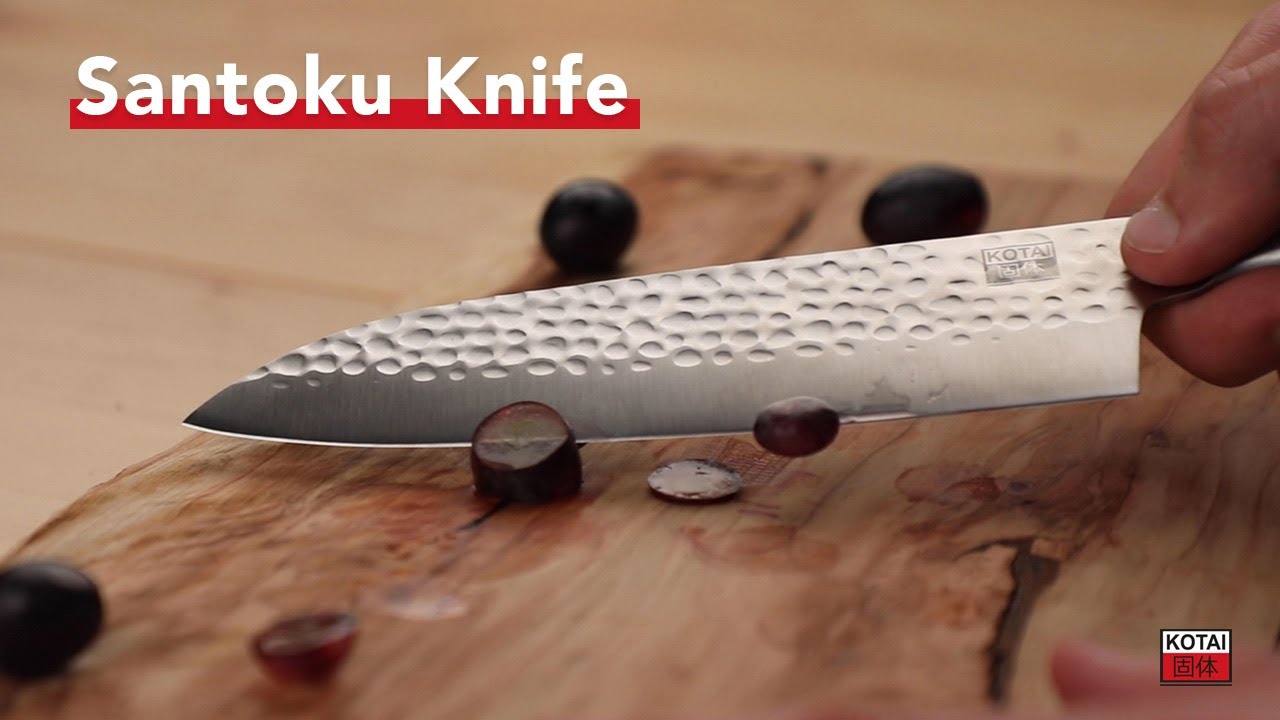 Kotai High Carbon Stainless Steel Pakka Santoku Knife, 7-in