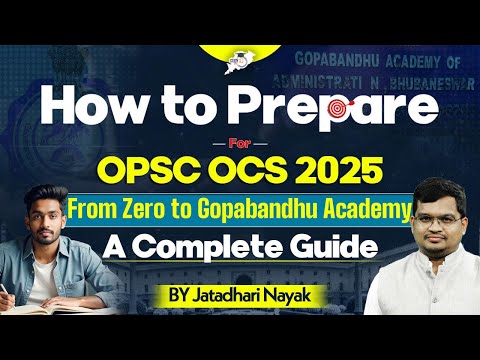 Step-by-Step OPSC OCS 2025 Preparation Plan | Study Tips & Strategy By Jatadhari Sir