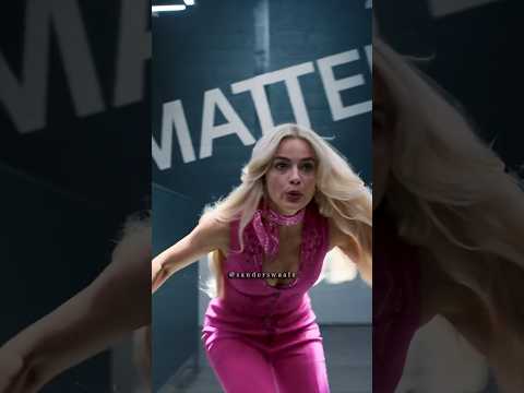 Barbie escapando de oficinas de Mattel #barbie #barbieedit #barbiemovie #margotrobbie