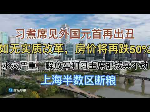 突发：习煮席见外国元首再出丑！如无实质改革，房价将再跌50%！水灾严重，解放军和习主席都按兵不动！上海半数区断粮！