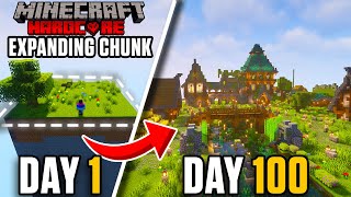 I Survived 100 Days on an EXPANDING CHUNK in Minecraft Hardcore