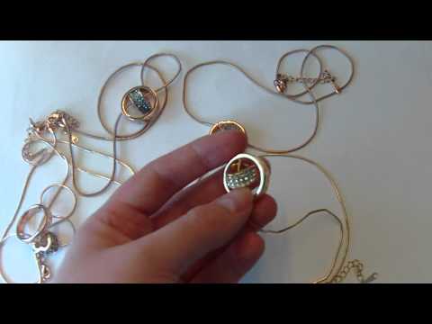 Gold Kette Herz im Ring --- verschiedenen Farben
