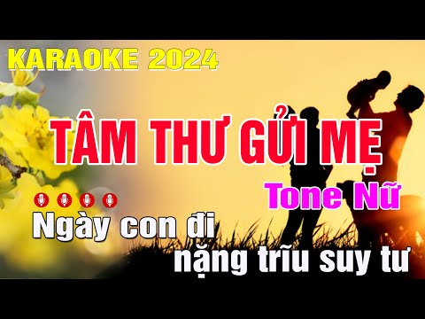 Tâm Thư Gửi Mẹ Karaoke Tone Nữ (Bm) Nhạc Sống | Trung Hiếu