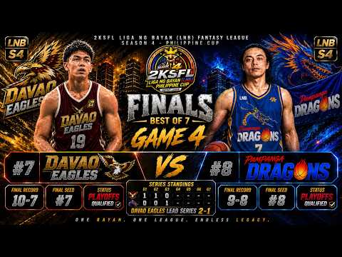 LIVE: DAVAO EAGLES vs PAMPANGA | GAME 4 FINALS LNB PLAYOFFS | SEASON 4 | August 18, 2026