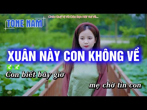 Xuân Này Con Không Về Karaoke Nhạc Tết | Tone Nam | Hoàng Dũng Karaoke