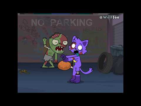 Zombie Catnap - Surviving the Zombie Challenge! (Poppy PlayTime) | Wolf Joe Toons | 파피플레이타임