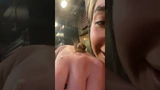 Florence Pugh finds a snail