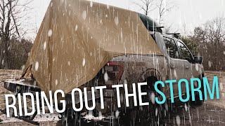 Truck Camping in a Thunderstorm with my Dog