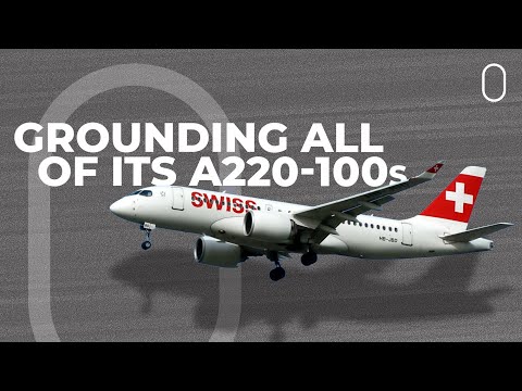 YouTube video thumbnail: Swiss Grounds Airbus A220-100 Fleet Due To Ongoing Engine Issues