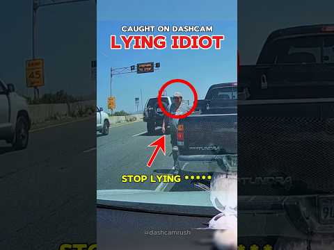 Idiot lies on dashcam