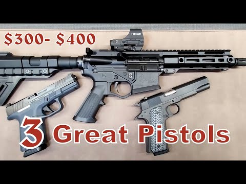 3 Great "Budget" Pistols Under $400 - 9mm - .45 ACP - 5.56 NATO - Ruger - Rock Island - ATI