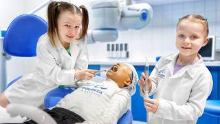 Guess the job at Kidzania | Vania Mania Kids try new professions 🧑‍⚕️👮‍♂️✨