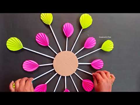 Beautiful And Easy Wall Hanging Craft/Paper Flower Wall Decor/DIY Paper Wallmate ||