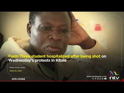 Form Three student hospitalized after being shot on Wednesday's protests in Kitale