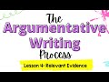 Relevant Evidence in Argumentative Writing