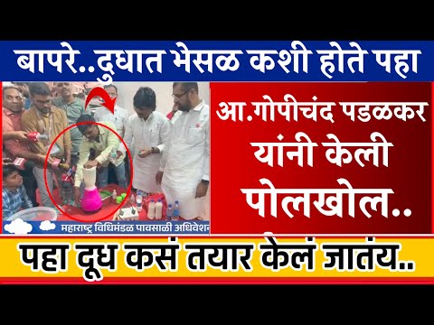 बापरे..दुधात भेसळ कशी होते पहा..आ.गोपीचंद पडळकरांनी केली पोलखोल..
