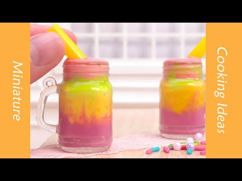 Easy Making Rainbow Smoothies And Fruit Tart #YumupMiniature