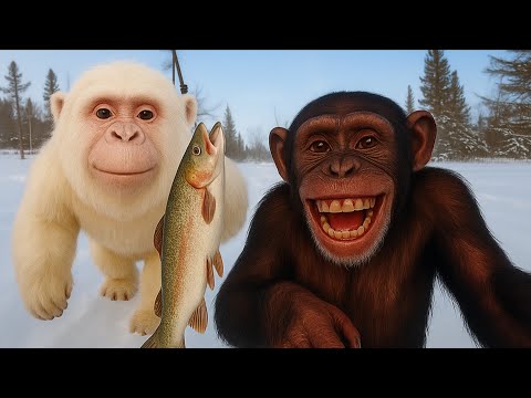 El secreto viral del Yeti Blanco con su palo selfie  y su Amigo Marrón 😱🐵 Parte 1