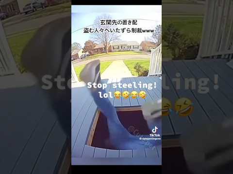 【海外バズ動画】玄関の置き配を盗む人へ制裁wwww #buzz #buzzcut #バズれ #バズりたい #置き配