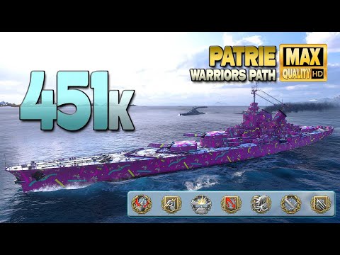 Battleship Patrie  Huge 450000 damage game   World of Warships