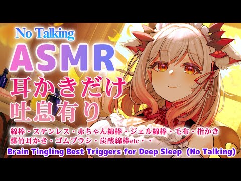 【ASMR】【吐息有り/声なし】気持ち良すぎ！12種類の鼓膜に届く深い耳かき。 Deep Ear Cleaning Penetrates the Brain(No talking)【周防パトラ】