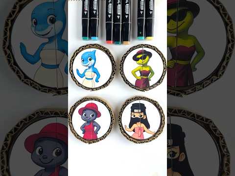 Italian brainrot female version cardboard round puzzle game #shorts #tralalerotralala #art