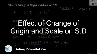 Effect of Change of Origin and Scale on S.D