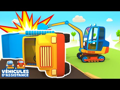 🥛 Le camion de lait s’est renversé ! Vite, les véhicules arrivent pour tout réparer 🚧🚜