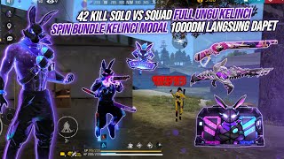 42 KILL SOLO VS SQUAD FULL UNGU KELINCI !!! SPIN BUNDLE KELINCI UNGU MODAL 1000 DM LANSUNG DAPET