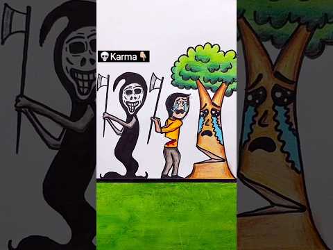“He Who Cuts Trees, Cuts Life Itself 🌳💔” #shortsfeed #drawing #art