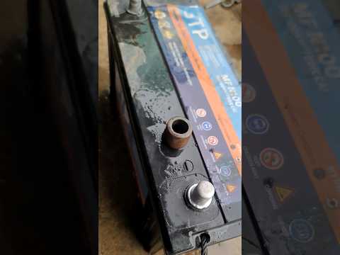 The damaged battery head is repaired.
