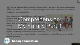 Comprehension: My Family Part 1