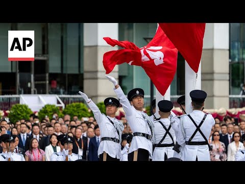 YouTube video thumbnail: Hong Kong marks 28th anniversary of return to China
