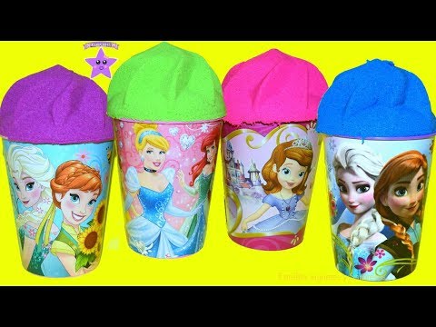 Vasos Sorpresas Arena kinetica Helados Princesas Disney frozen Elsa y Anna