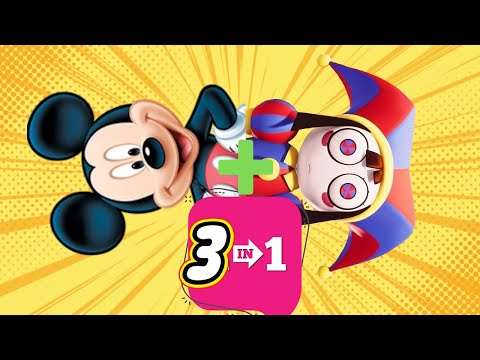 Mickey Mouse Meets POMNI in a Battle of Bizarre Blends  (3 shots in one video)