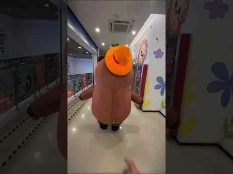 Приключение потерянной кепки капибары! 🎩🦦😂#shorts