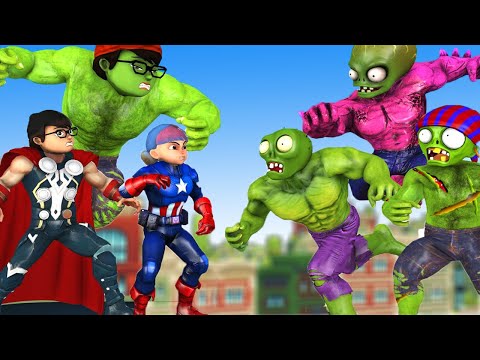 Avengers Team Super Hero Troll Funny Team Giant Zombie Protect City - Scary Teacher 3D Animation