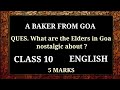 Class 10 English - Nostalgia in Goa