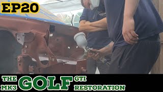"The Mk3 Golf Gti Restoration" EP20 Priming The Engine Bay