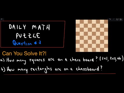 Daily Math Puzzle #3 'How Many Squares and Rectangles are On a Chessboard?'  #maths #puzzle