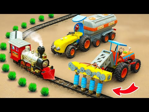 Diy tractor making mini Drill Plowing Machine | diy Tractor Train Track Repair | HP Mini