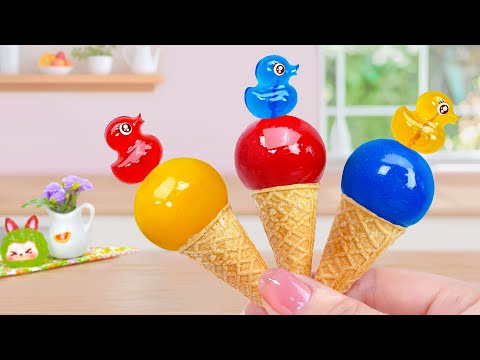 Cutest Jelly Ice Cream 💕Amazing Miniature Chocolate Ice Cream Decorating 💕 Mini Cakes Making