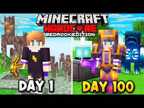 I Survived 100 Days of BEDROCK Hardcore Minecraft!