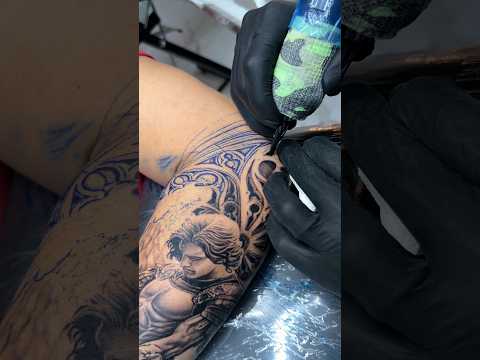Part 1: Outer arm sleeve. Religious theme…Process in #asmr #angel