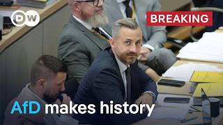 YouTube video thumbnail:  Far-Right AfD Wins First State Parliament Speaker Post in Germany
