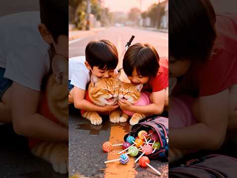🍭🌈 Two Cute Cats Sweet Journey From Tears To Smiles on A Candy Street #hdminds