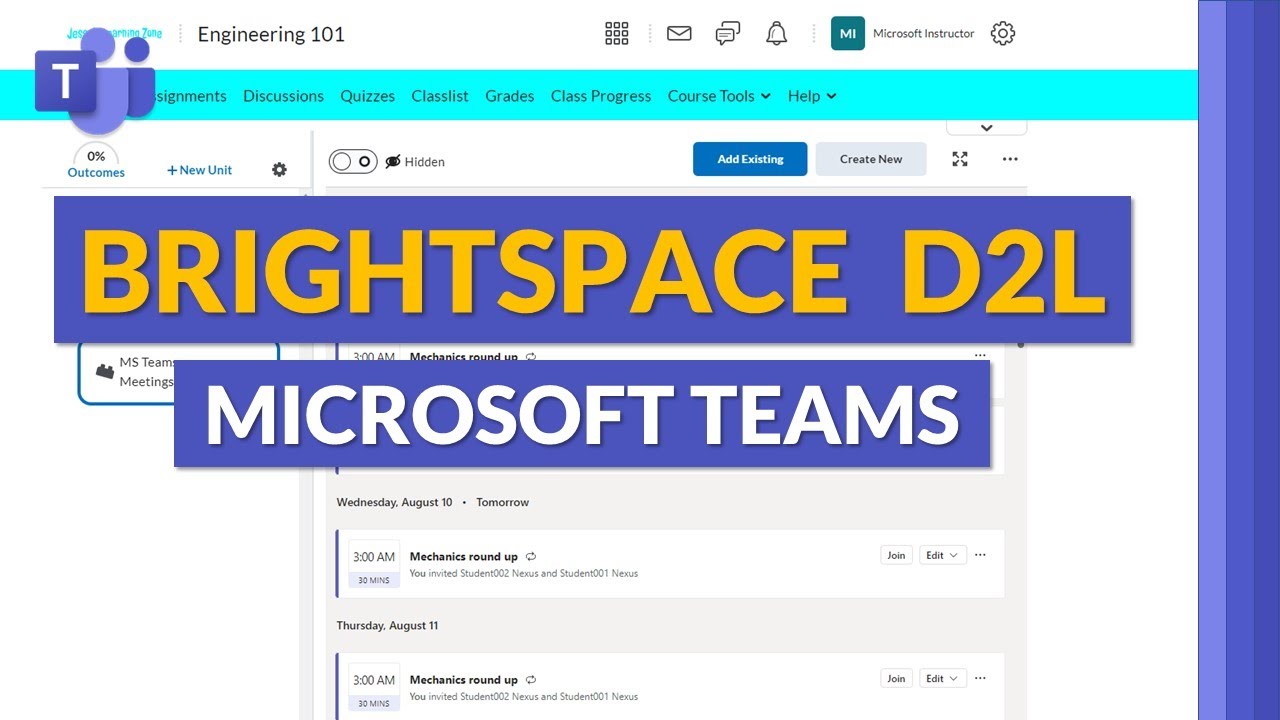 How to use Microsoft Teams with Brightspace