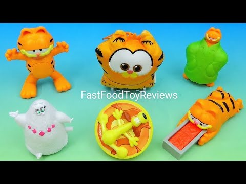 2024 THE GARFIELD MOVIE set of 6 BURGER KING COLLECTIBLES VIDEO REVIEW